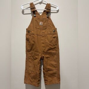 Carhartt Kids Canvas Bib Overall in Carhartt Brown, 12 Months